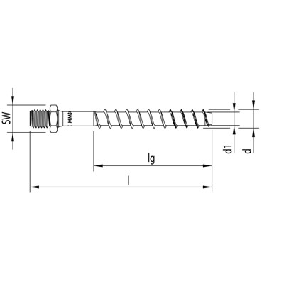 Produktbild von MULTI-MONTI®-plus - MULTI-MONTI-plus ST mit Ansatzgewinde Sechskantkopf St zn S