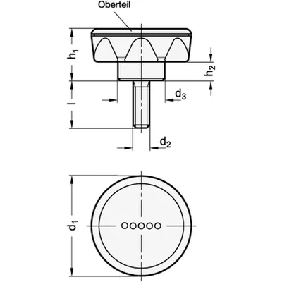 Produktbild von Ganter Norm® - Sterngriffschrauben, Kunststoff (636.4-70-M10-40-DGR)