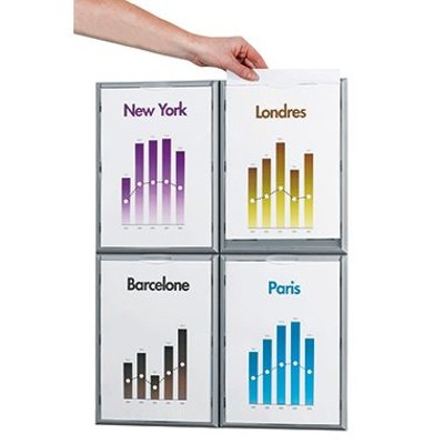 Produktbild von Paperflow - Infodisplay 4066X4.35 DIN A4 aluminium 4er-Pack