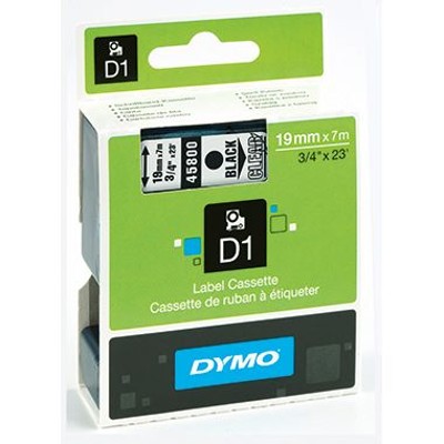 Produktbild von DYMO® - Schriftbandkassette D1 S0720820 19mm x 7m schwarz auf transparent