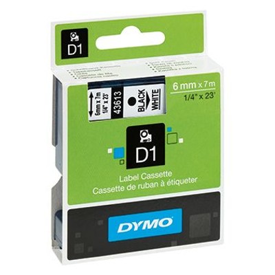 Produktbild von DYMO® - Schriftbandkassette D1 S0720780 6mm x 7m schwarz auf weiß