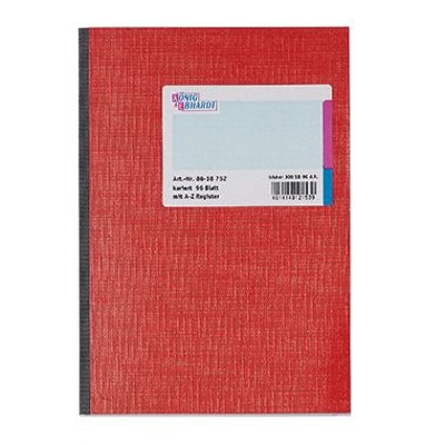 Produktbild von König & Ebhardt - Registerbuch 8618752 DIN A5 96Blatt kariert rot