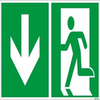 Produktbild von NOBRAND - Rettungszeichen E001 "Rettungsweg" mit Zusatzzeichen unten PVC 300x15