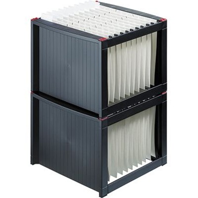 Produktbild von helit - Hängekorb H6110092 max. 40Mappen DIN A4 schwarz/rot