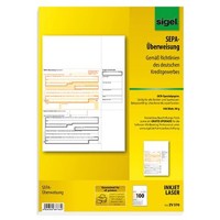 Produktbild von sigel® - Überweisung ZV570 DIN A4 für InkJet/Laser-Drucker 100 Blatt/Packung