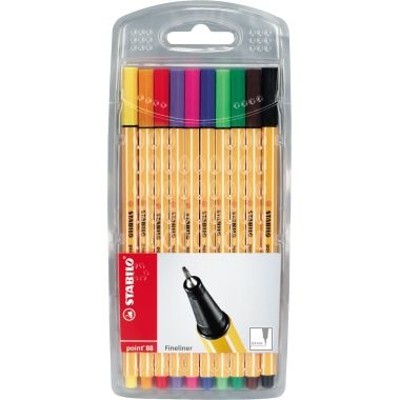 Produktbild von STABILO® - Fineliner point 88 8810 0,4mm farbig sortiert 10er-Pack