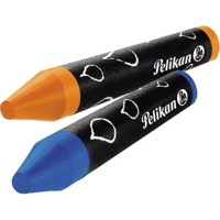 Produktbild von Pelikan - Wachsmalstifte im Etui blau 8farbig mit runder Spitze+Schaber