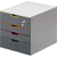 Produktbild von DURABLE - Schubladenbox VARICOLOR Safe 760627 Schloss 4Fächer gr/fb