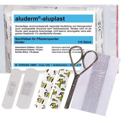 Produktbild von SÖHNGEN® - aluderm Nachfüllset Kinder 1009924 115 St./Pack. +Schere