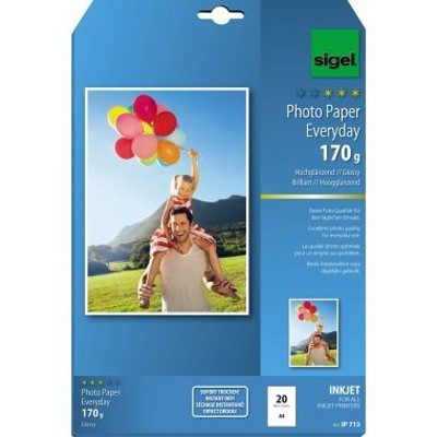 Produktbild von sigel® - Fotopapier Everyday-plus IP713 DIN A4 170g weiß 20 Blatt/Packung