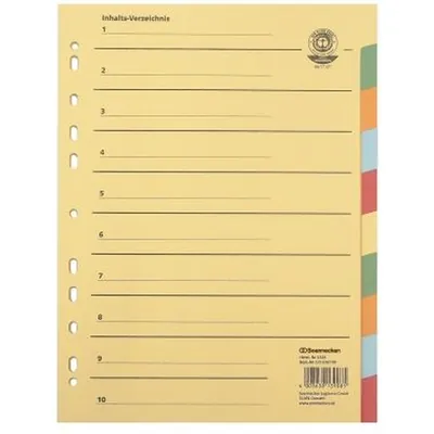 Produktbild von Soennecken - Register 1526 blanko 22,5x29,7cm volle Höhe RC farbig