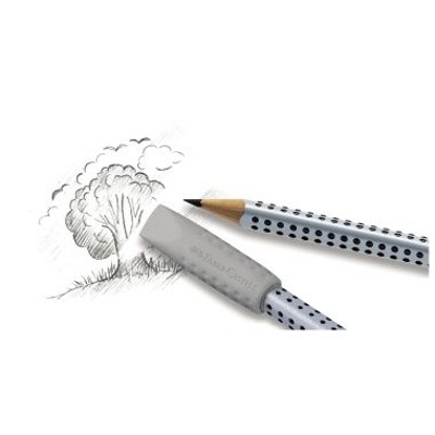 Produktbild von Faber-Castell - Radierer Eraser CAP GRIP 2001 grau/weiß 2er-Pack