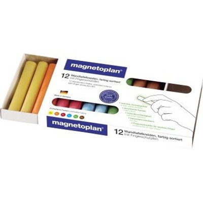 Produktbild von magnetoplan - Tafelkreide 12306 farbig sortiert 12er-Pack