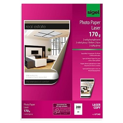 Produktbild von sigel® - Fotopapier LP342 DIN A4 170g weiß 200 Blatt/Packung