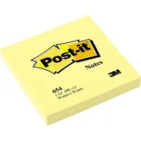 Post-it Haftnotiz Notes 654 76x76mm 100 Blatt gelb Produktbild
