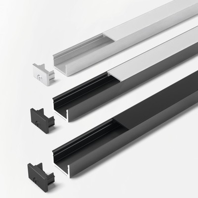 Produktbild von HALEMEIER - Möbel-Einbauprofil,L 3000mm, ChannelLine D2, silberfarbig, Abd. opa