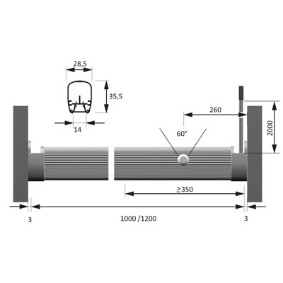 Produktbild von HALEMEIER - Möbel LED-Schrankrohr-Leuchte,Länge 1000mm, LitePipe, warmweiß