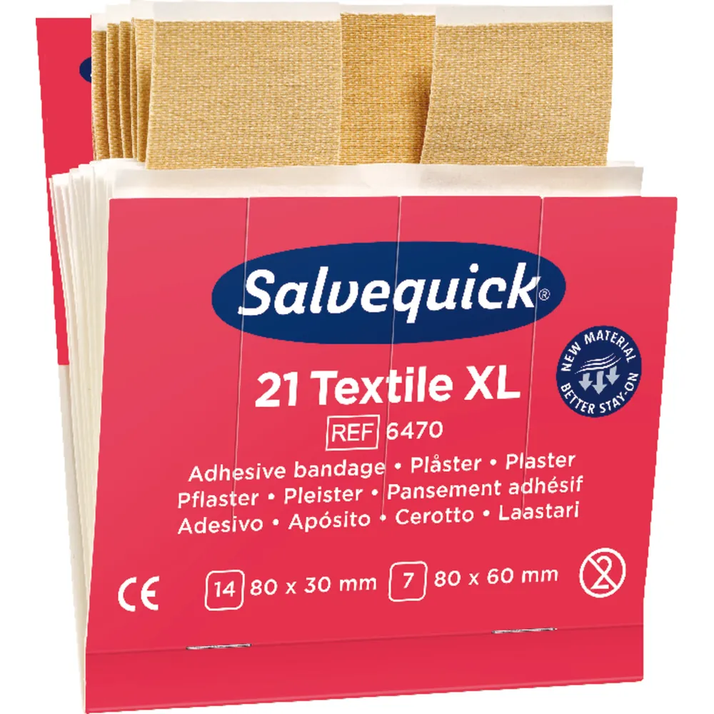 CEDERROTH Salvequick Nachfüllpack 6x 21 Pflaster Textile XL für Wundabdeckung Produktbild img1 L