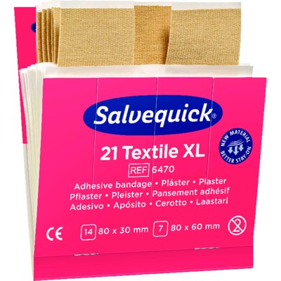 Produktbild von CEDERROTH - Salvequick Nachfüllpack 6x 21 Pflaster Textile XL für Wundabdeckung