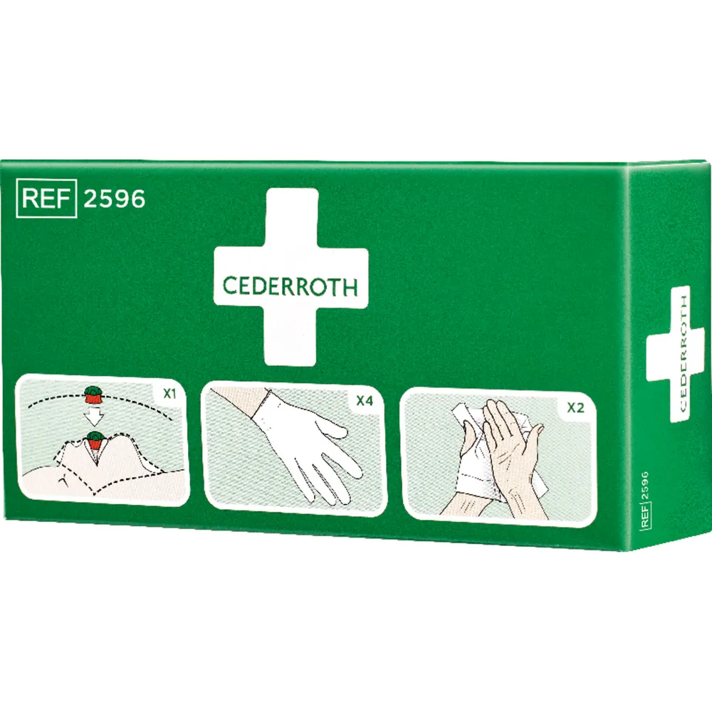 CEDERROTH Set aus Beatmungsmaske 2 Paaar Handschuhe, 2 Reinigungstücher Produktbild img1 L