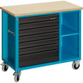 HAZET Werkbank ∙ fahrbar Assistent 177W ∙ einzeln 177W-7 ∙ L x B x H: 1040 mm x 520 mm x 934 mm ∙ Schubladen, flach: 6 x 79 x 527 x 348 mm ∙ Schubladen, hoch: 1 x 164 x 527 x 348 mm Produktbild