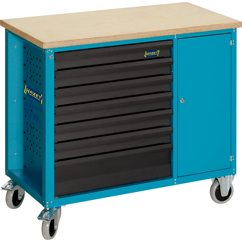 HAZET Werkbank ∙ fahrbar Assistent 177W ∙ einzeln 177W-6 ∙ L x B x H: 1040 mm x 520 mm x 934 mm ∙ Schubladen, flach: 4 x 79 x 527 x 348 mm ∙ Schubladen, hoch: 2 x 164 x 527 x 348 mm Produktbild img4 L