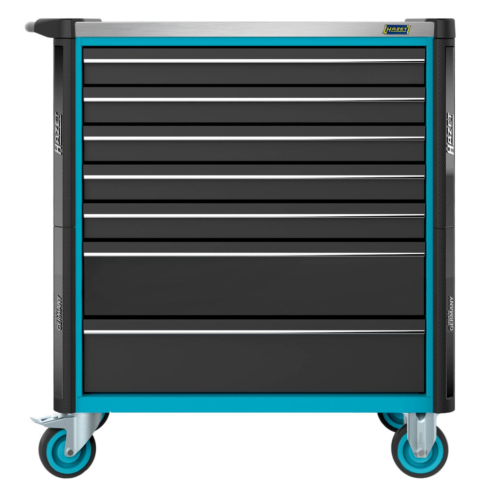 HAZET Werkstattwagen Assistent 179NXL ∙ Sortiment 179NXL-7/265 ∙ 265-teilig ∙ Schubladen, flach: 5× 81 x 696 x 398 mm ∙ Schubladen, hoch: 2× 166 x 696 x 398 mm Produktbild img4 L