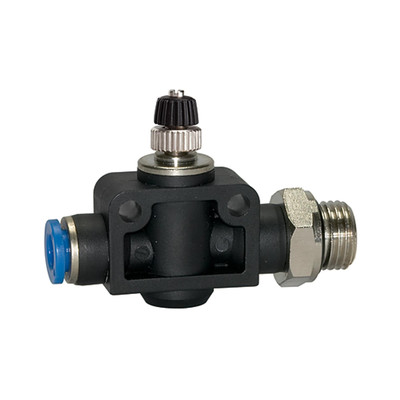 Produktbild von RIEGLER - Drosselrückschlagventil »Blaue Serie«, gerade, G 1/4 außen Ø 10mm (18