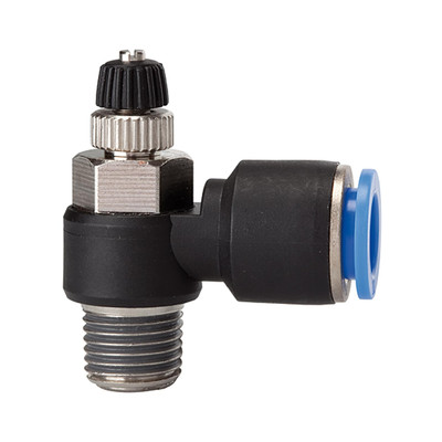 Produktbild von RIEGLER - Drosselrückschlagventil »Blaue Serie«, Zuluftdros. R 1/4 a. Ø12mm (18