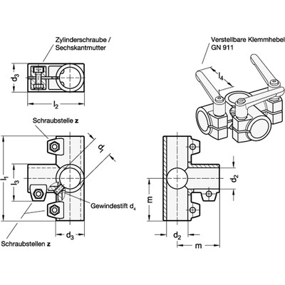 Produktbild von Ganter Norm® - Eck-Klemmverbinder, Aluminium (198-B30-B30-2-SW)