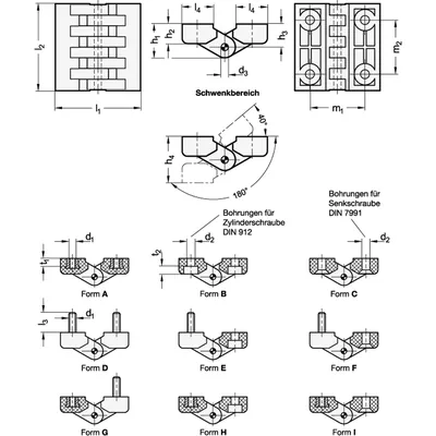 Produktbild von Ganter Norm® - Scharniere, Kunststoff (151-64-65-E)
