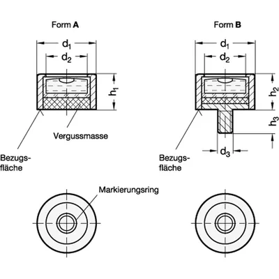 Produktbild von Ganter Norm® - Dosenlibellen, Gehäuse Aluminium, zum Aufsetzen (2279-ALN-14-K-3