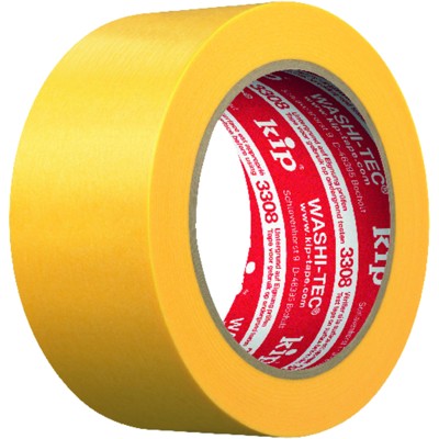 Produktbild von kip® - 3308 WASHI-TEC®Premium Plus Goldkrepp® gelb 48mm x 50m