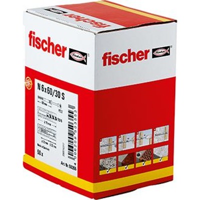 Produktbild von fischer - Nageldübel N-Senkkopf, galv. verzinkt 6x60/30 S (50)