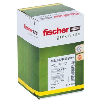 Produktbild von fischer - Nageldübel GREEN, N-Senkkopf, galv. verzinkt 8x80/40 S (45)