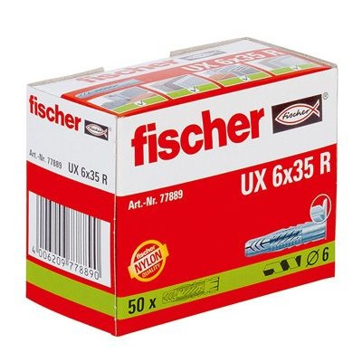 Produktbild von fischer - Universal-Nylondübel UX-R, mit Rand 6x35 R