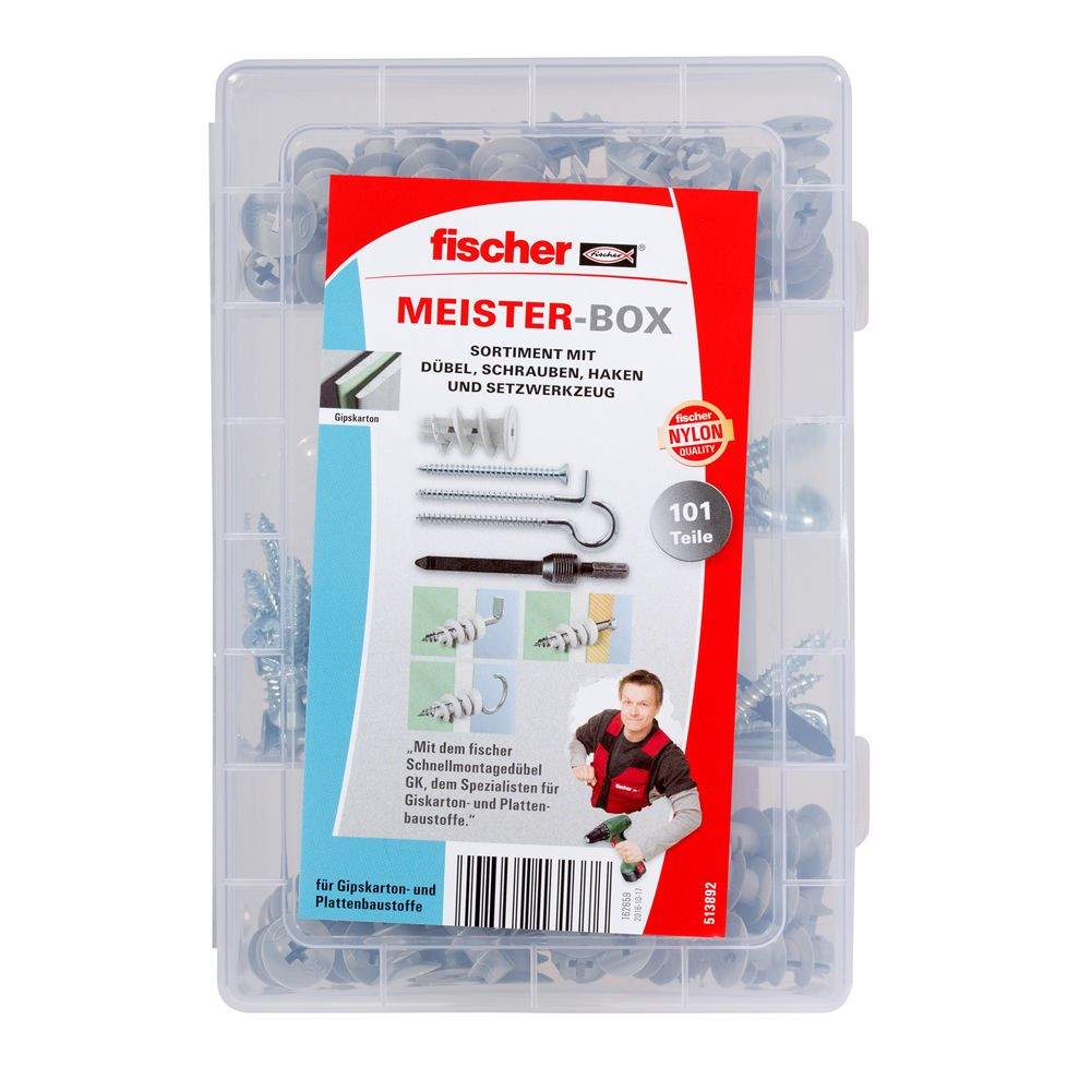 fischer Gipskartondübel Schraube, verzinkt mit GK-Dübel+Schrauben+Haken Produktbild img10 L