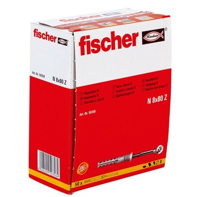 Produktbild von fischer - Nageldübel N-Senkkopf, galv. verzinkt 8x80/40 S (50)