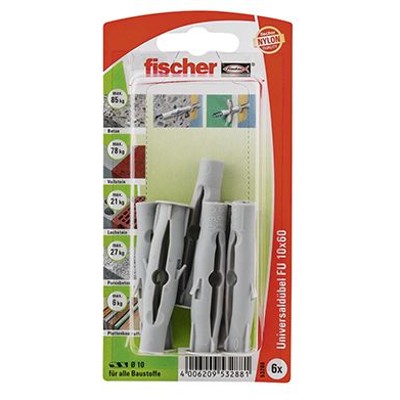 Produktbild von fischer - Universaldübel, Nylondübel FU 10 x 60 K SB-Karte