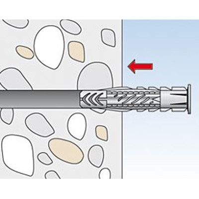 Produktbild von fischer - Universal-Nylondübel UX-R-S, mit Schraube, verzinkt 6x35 R S/20