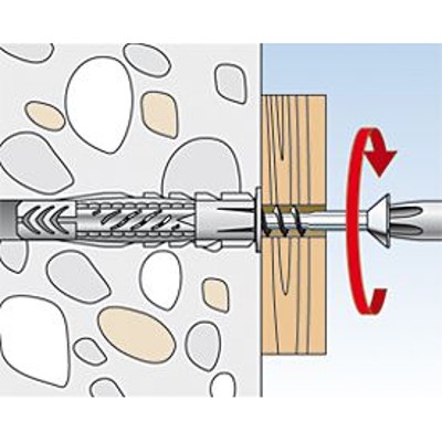 Produktbild von fischer - Universal-Nylondübel UX-R-S, mit Schraube, verzinkt 6x35 R S/20