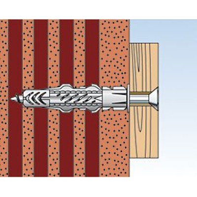 Produktbild von fischer - Universal-Nylondübel UX-R-S, mit Schraube, verzinkt 6x35 R S/20