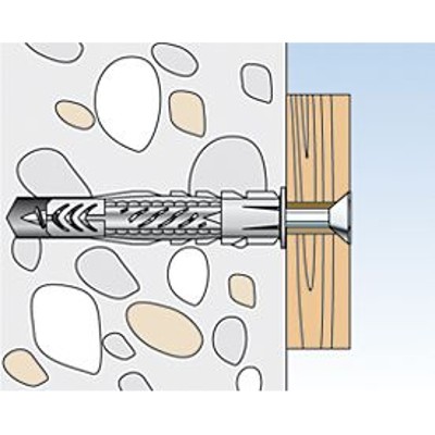 Produktbild von fischer - Universal-Nylondübel UX-R-S, mit Schraube, verzinkt 6x35 R S/20