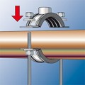 Produktbild von fischer - Massivrohrschelle Stahl verzinkt mit Schalldämmeinlage FRSM 1/2" M10/