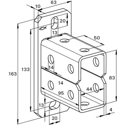 Produktbild von fischer - Konstruktionselement - Sattelflansch SF-D L 41D