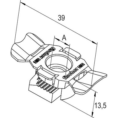 Produktbild von fischer - Schiebemutter FSM Clix P, verzinkt M10