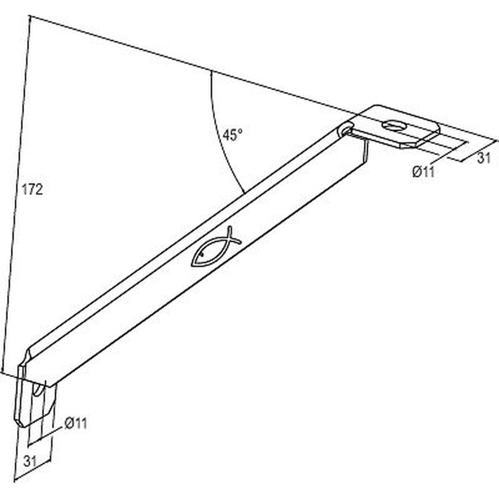 fischer Konstruktionselement - Winkelstütze, galvanisch verzinkt WS 31-45° Produktbild img5 L