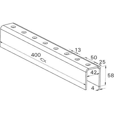 Produktbild von fischer - Konstruktionselement - Schienenverbinder feuerverzinkt FUF OC 62 fvz