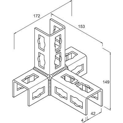 Produktbild von fischer - Konstruktionselement 4-dimensionales Verbindungselement PFUF 4D