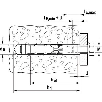 Produktbild von fischer - Innengewindeanker FH II-I, verzinkt 15/M12 I